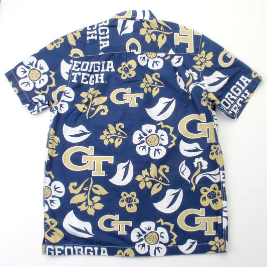 Wes and Willy Georgia Tech Yellow Jackets Men's Floral Shirt
