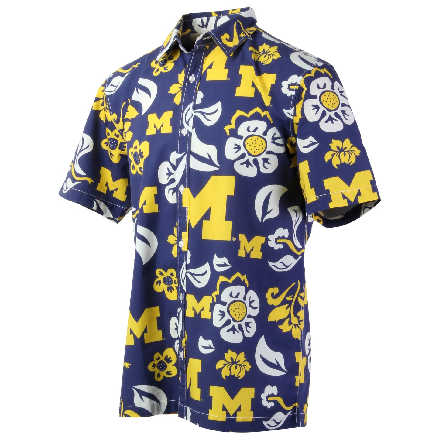 Wes & Willy Michigan Wolverines Men's Floral Shirt