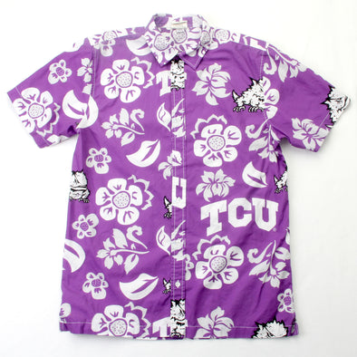Wes & Willy TCU Horned Frogs Men's Floral Shirt