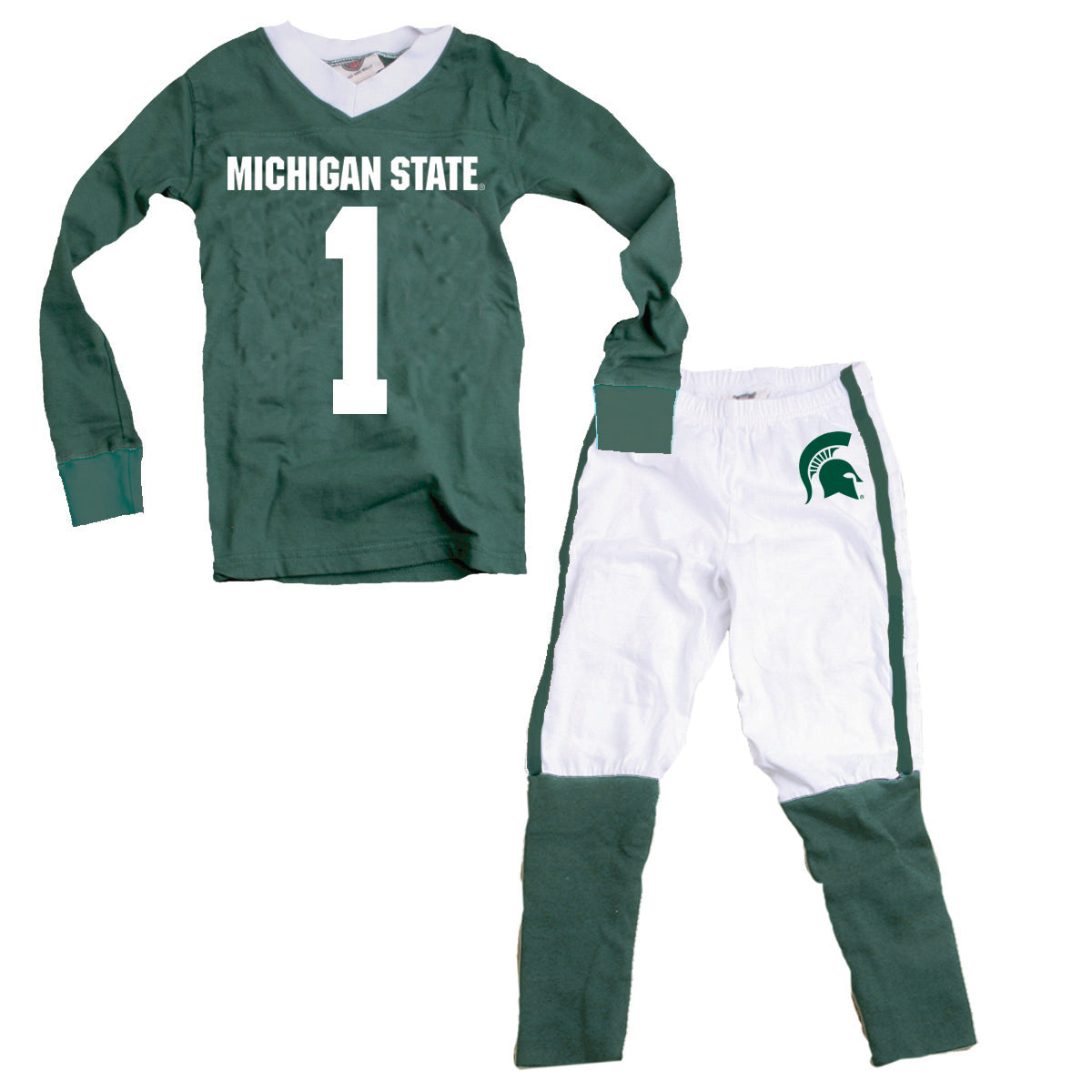 Wes & Willy Michigan State Spartans #1 Football Pajamas