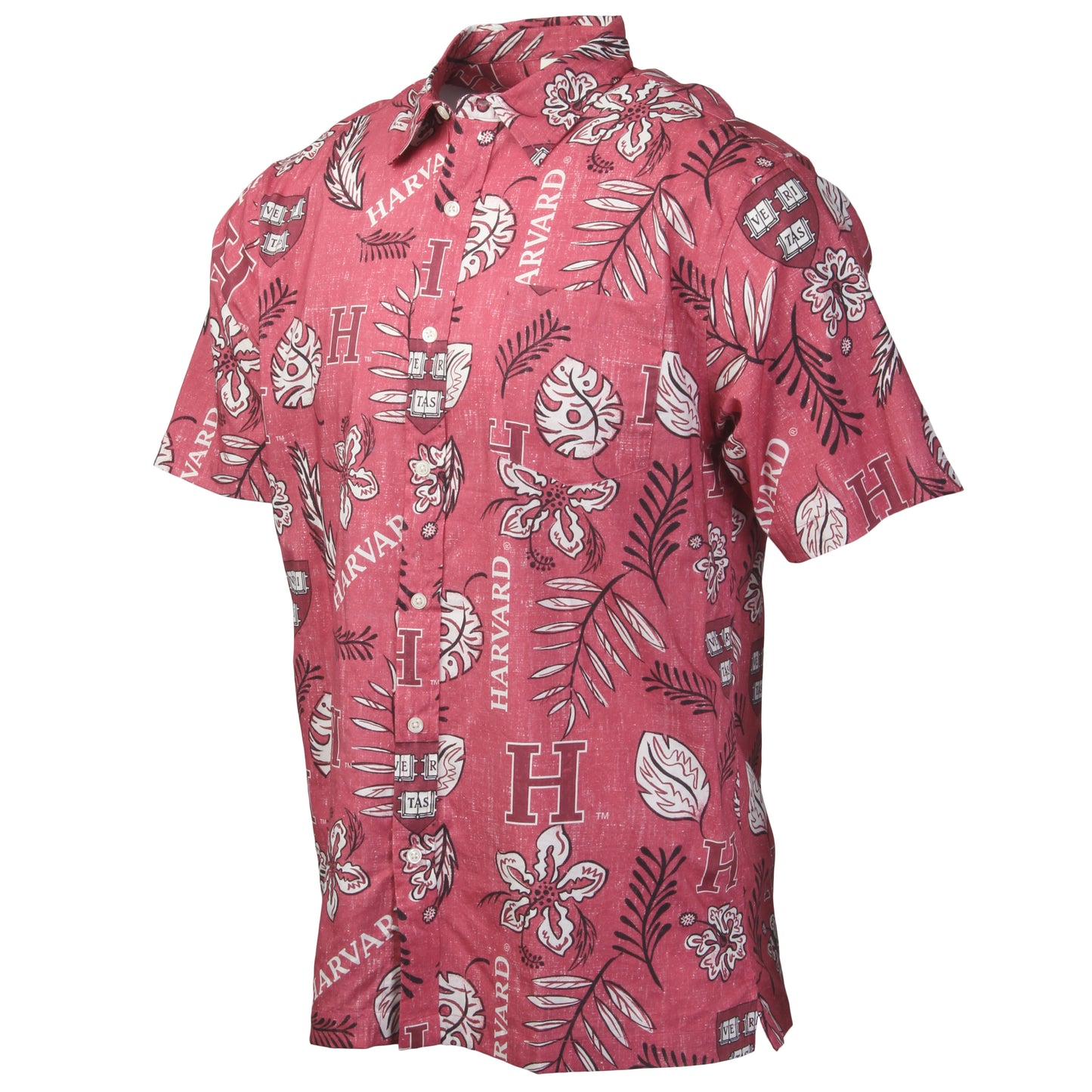 Wes and Willy  Harvard Crimson Men's Vintage Floral Shirt