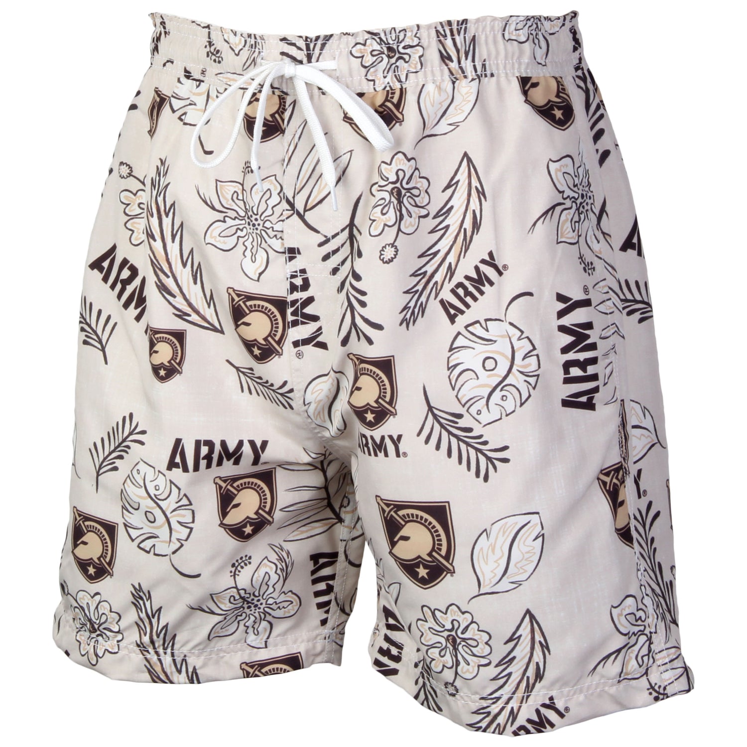 Wes and Willy Army Black Knights Mens College Vintage Floral Swim Trunks