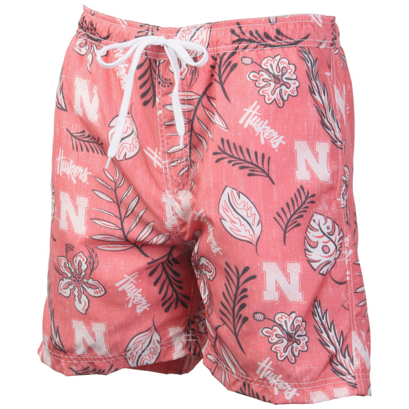 Wes & Willy Men's Nebraska Cornhuskers Vintage Swim Trunks