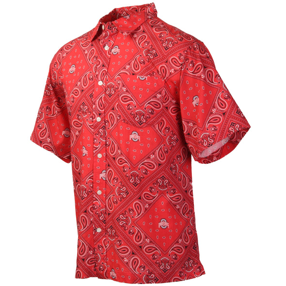 Wes and Willy Ohio State Buckeyes Men's Paisley Shirt