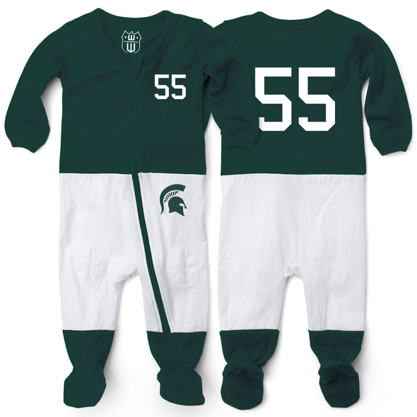 Wes & Willy Michigan State Spartans Infant Football PJ Footie