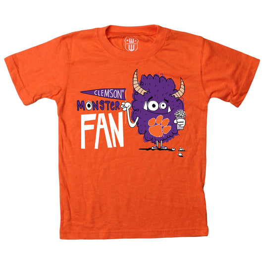 Wes & Willy Clemson Tigers Boy's Monster Fan Tee