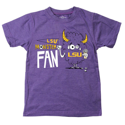 Wes & Willy LSU Tigers Boy's Monster Fan Tee Shirt