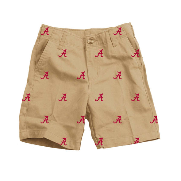 Wes & Willy Alabama Crimson Tide Embroidered Twill Short