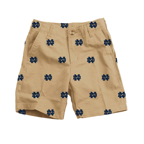 Wes & Willy Notre Dame Fighting Irish Embroidered Twill Short