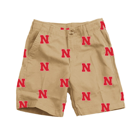 Wes & Willy Nebraska Huskers Embroidered Twill Short