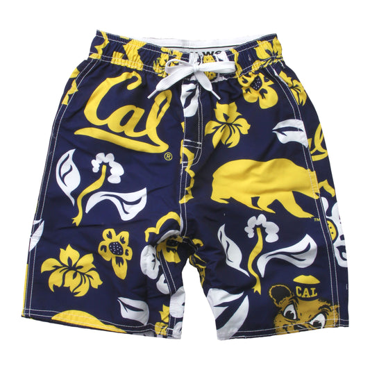 Wes & Willy California Golden Bears Floral Swim Trunk