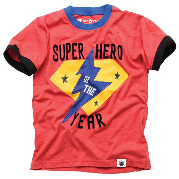 Wes & Willy Boy's Super Hero Ringer Tee