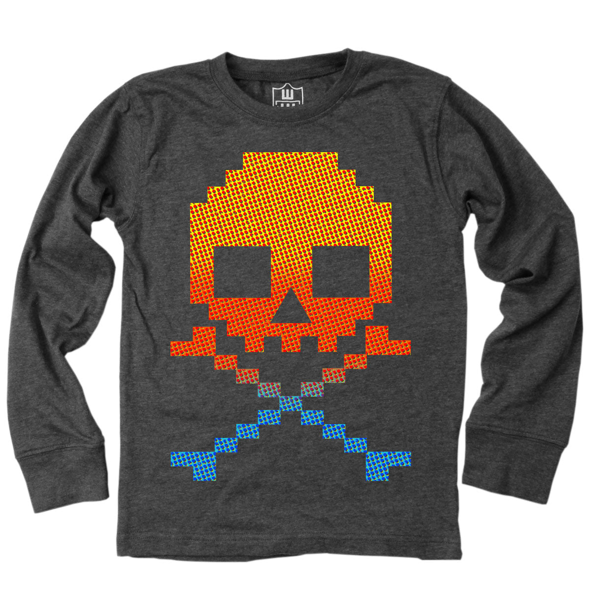 Wes and Willy Boy's Retro Skull LS Tee