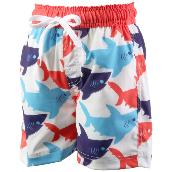 Wes and Willy Boy's Patriotic Sharks Trunk