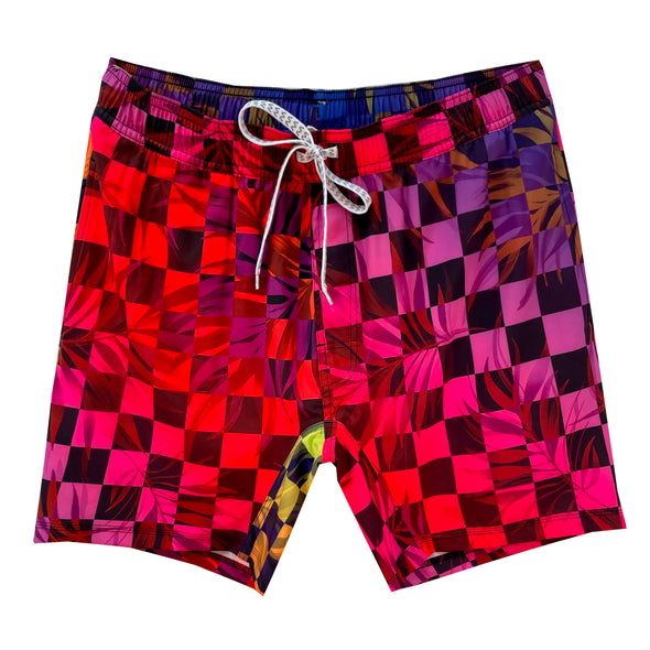 Wes & Willy Men's Check Ombre Tech Trunks