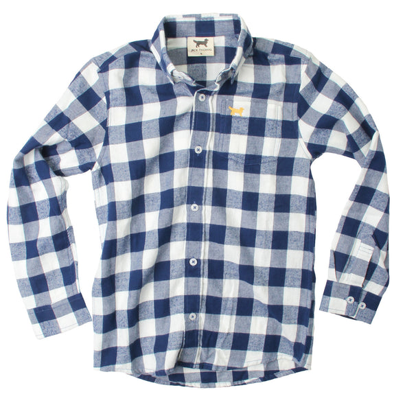 Jack Thomas Plaid Shirt-Navy