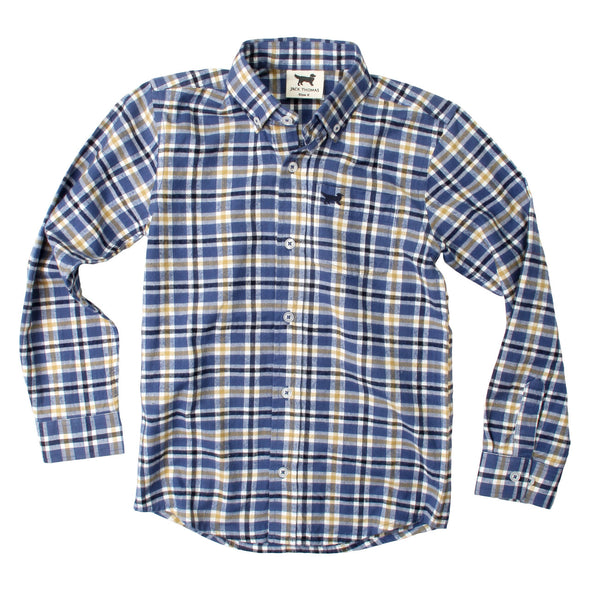 Jack Thomas Plaid Shirt-Cadet Blue