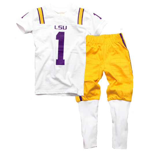 LSU Tigers Kids SS Football Pajama