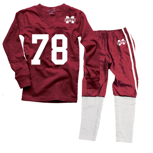 Wes & Willy Mississippi State Bulldogs Football Pajamas