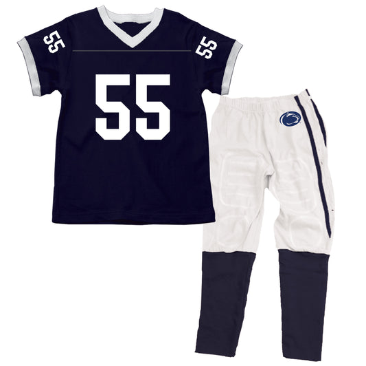 Wes & Willy Penn State Nittany Lions #55 SS Football Pajama